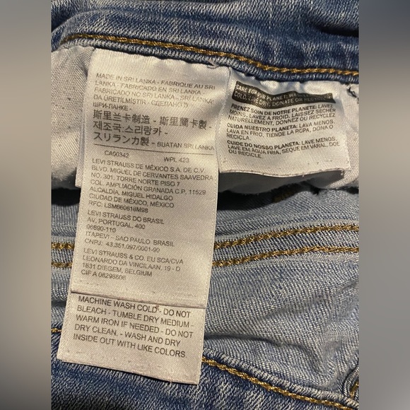 Levi’s505 Straight Jeans Women’s Size 16 Blue Light Wash Denim Stretch MidRise - Picture 6 of 16